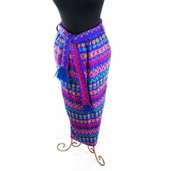 Vintage Maxi Skirt 1970's Saks Fifth Avenue The Young Circle Woven Brilliant Col - Picture 1 of 10